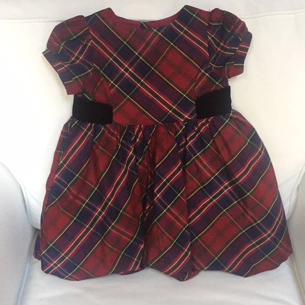 Plaid taffeta dress 12-18 month